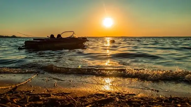 Zachód słońca nad jeziorem Dargin, Poganty