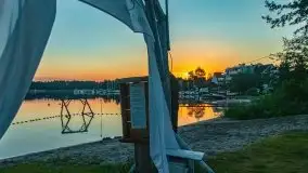 Wschód słońca nad jeziorem Bocznym, port Tło Dla Mew - zdjęcie 22