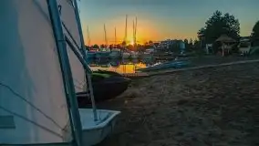 Wschód słońca nad jeziorem Bocznym, port Tło Dla Mew - zdjęcie 3