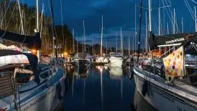 Stanica Wodna Stranda po zmierzchu, lipiec 2021 - zdjęcie 1