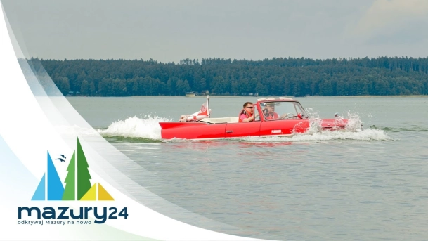 Amphicar 770 z lat 60-tych na Mazurach, Kruklanki, czerwiec 2025 r.