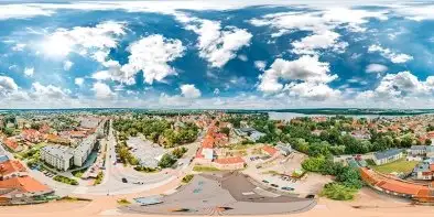 Centrum Olecka i jezioro Olecko Wielkie