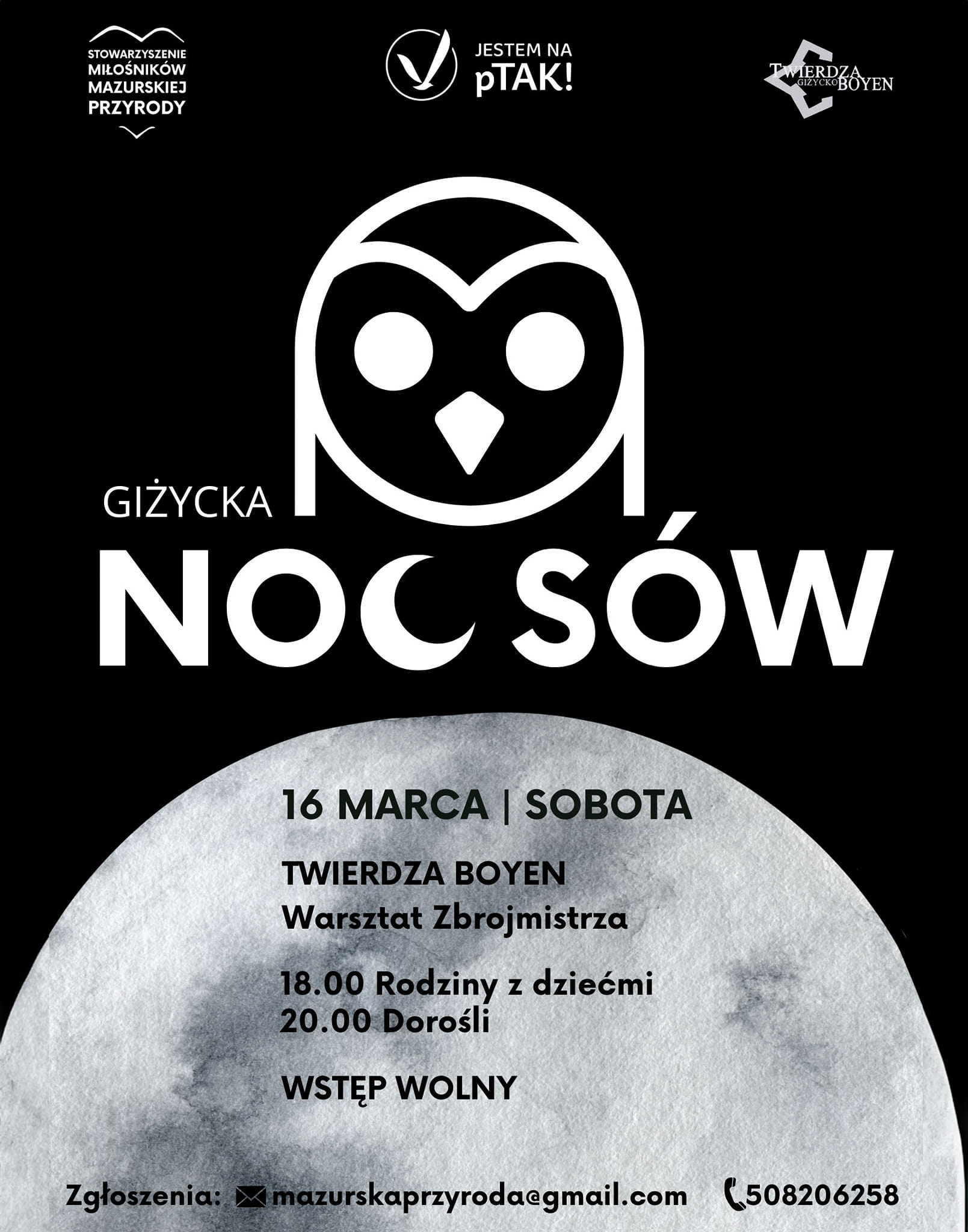 Będą oglądali nocą sowy w Twierdzy Boyen