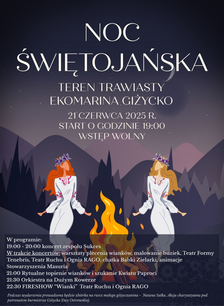 Giżycko zaprasza na magiczną Noc Świętojańską pełną tradycji i muzyki  